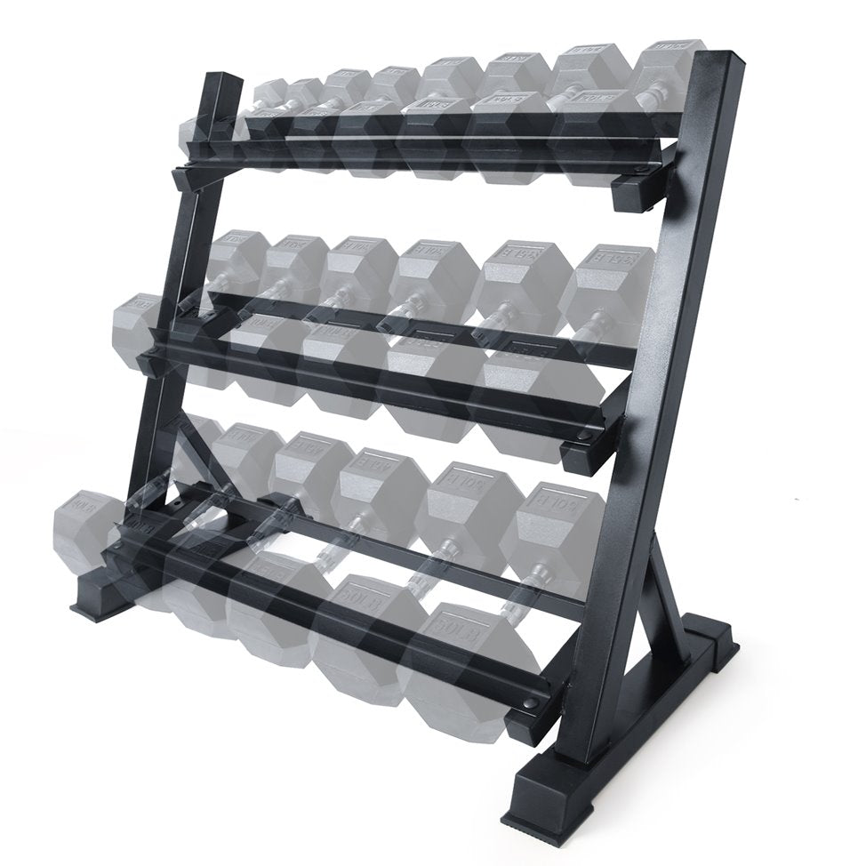 RitFit 3-Tier Small Dumbbell Weight Rack for Home Gym