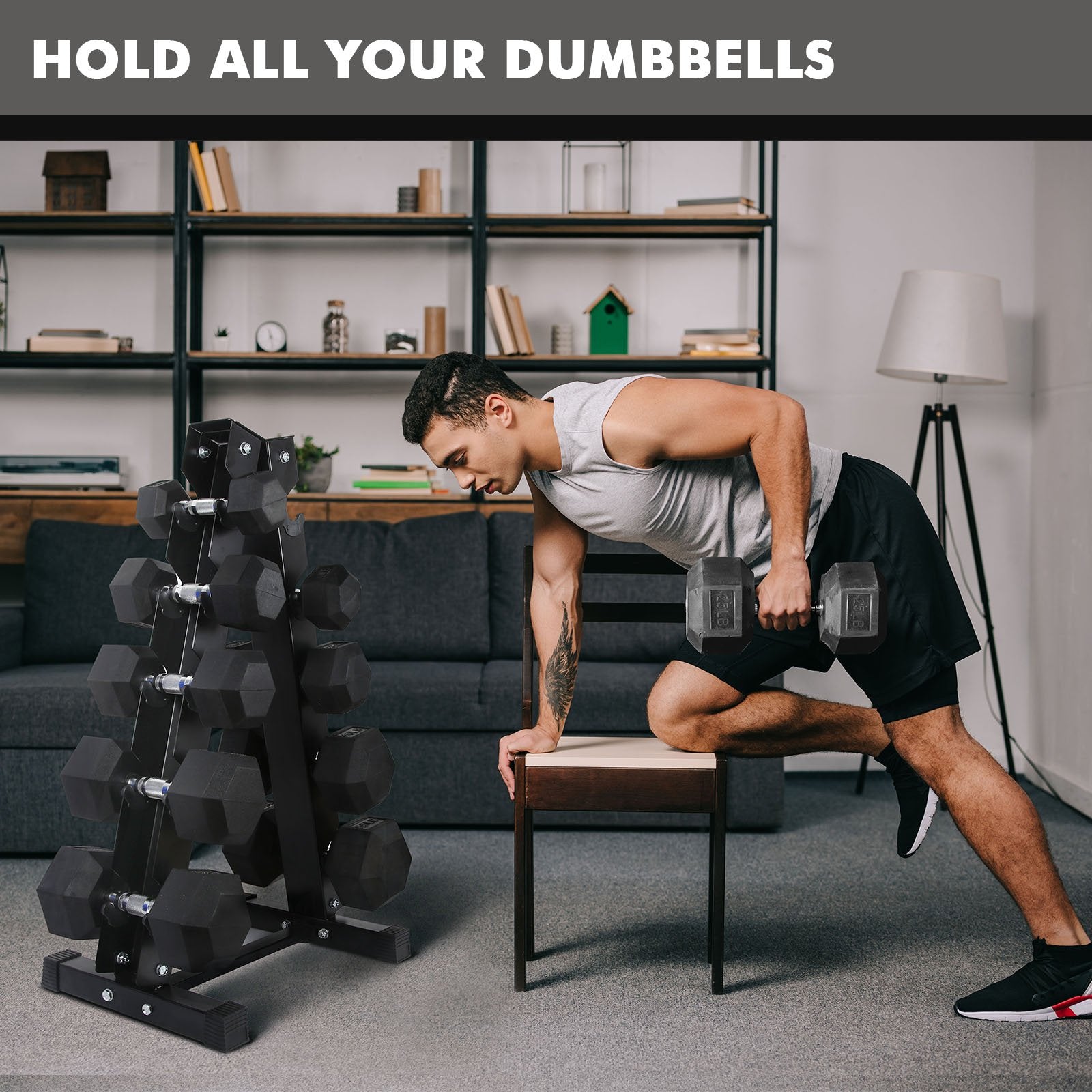 RitFit A-Frame Dumbbell Rack 