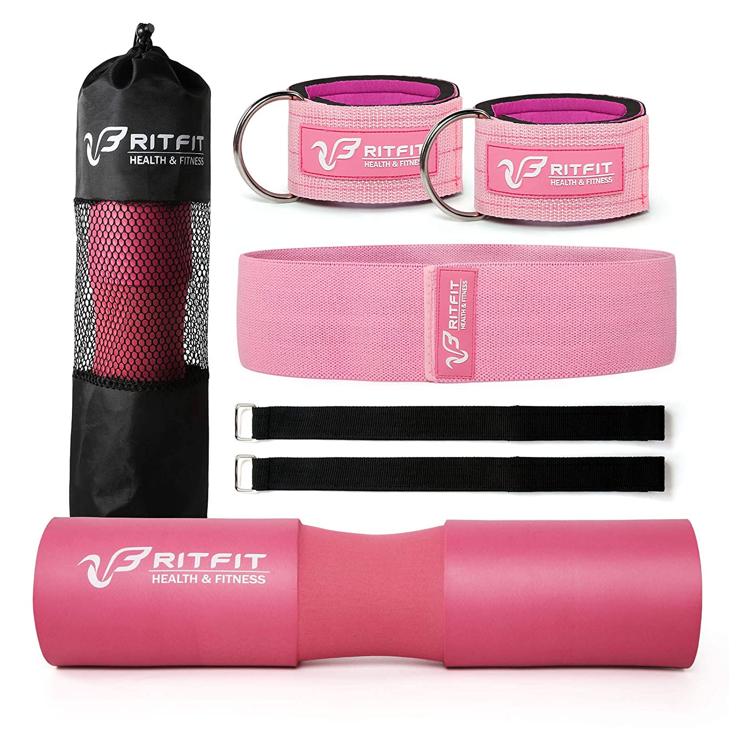 RitFit 7 Pack Barbell Pad Squat Pad for Standard Set pink