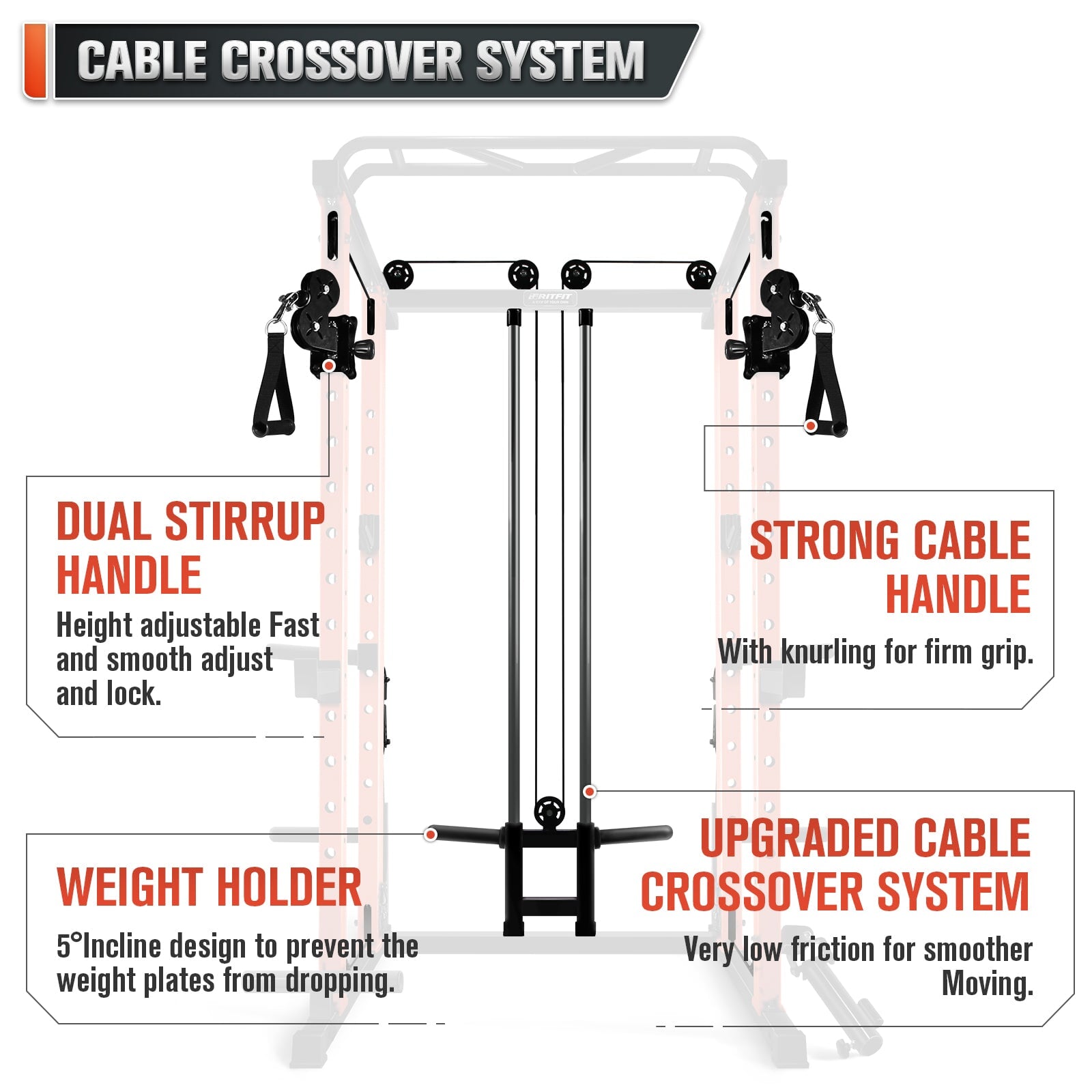 RitFit PC-410CC Power Cage with Cable Crossover Exercise & Fitness RitFit 